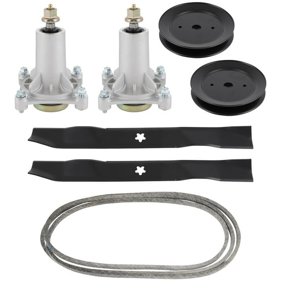 CCIYU Mower Deck Rebuild Kit, 42" Lawn Mower Deck Parts Rebuild Kit Fit for Poulan Pro PP19A42 PB185A42 PB195H42LT PB20H42YT, 1 Belt 2 Spindle Assembly 2 Mower pulleys 2 Mower Blades