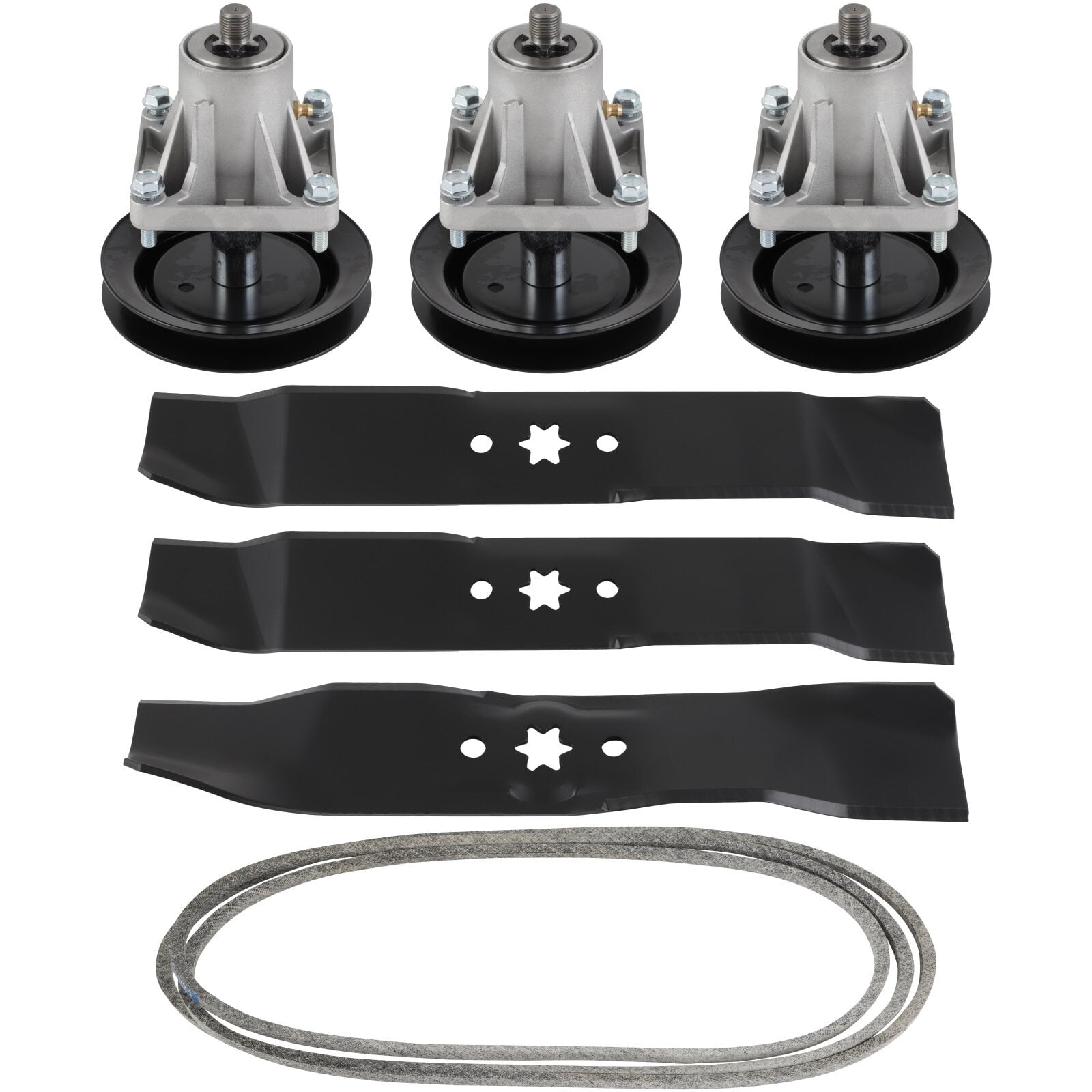 CCIYU Mower Deck Rebuild Kit, 46" Lawn Mower Deck Parts Rebuild Kit Fit for Cub Cadet LT1045 LT1046, 1 Drive Belt 3 Spindle Assembly 3 Mower Blades