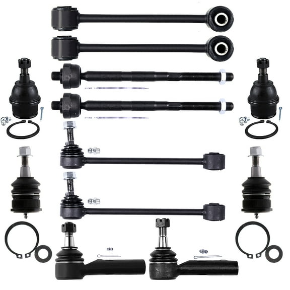 CCIYU Outer Inner Tie Rod Ends Upper Lower Ball Joints Front Rear Sway Bar End Links fit for Jeep Grand for Cherokee 2005-2010 Fits All 4x4 2WD 12pcs Suspension Kit