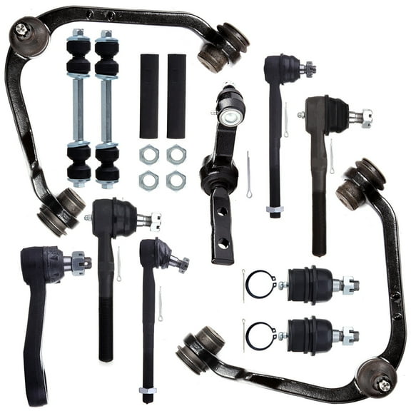 CCIYU Pitman Arm Idler Arm Inner Outer Tie Rod End Adjusting Sleeve Upper Lower Control Arm And Ball Joint Sway Bar fit for 97-03 for Ford for F-150 98-02 for Lincoln 14pcs Suspension Kit