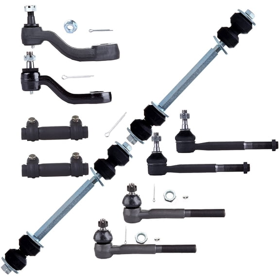 CCIYU Pitman Idler Arms Steering Inner Outer Tie Rod Ends Stabilizer Sway Bar End Link and Adjusting Sleeves fit for 93 94 95 96 97 98 99 00 for Chevy for Gmc K1500 K2500 Suburban 10Pcs Suspension Kit