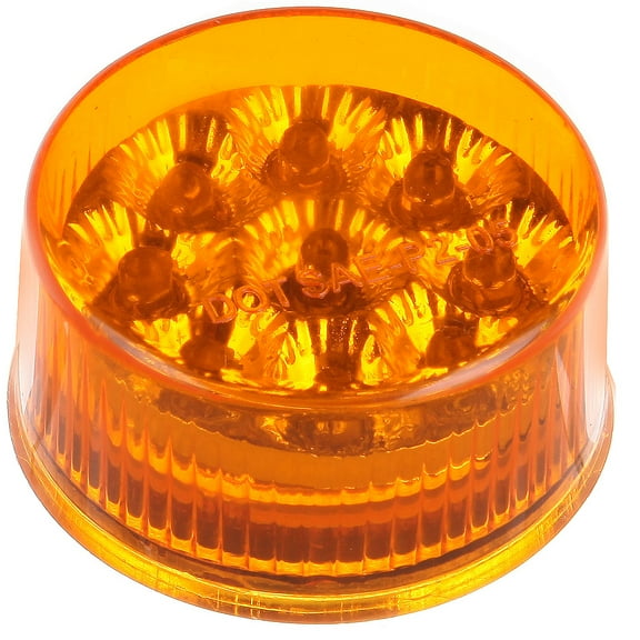 CCIYU QTY(6) Truck Trailer Amber Round Side Marker Light 2" 9 LED Clearance Marker Lamp w/Rubber Mounting Grommet and Pigtails (2pack)