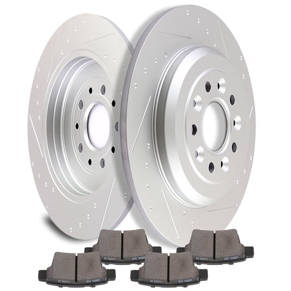 CCIYU Rear Premium Brake Rotors + Ceramic Brake Pads fit for Ford Five Hundred/Freestyle/Taurus/Taurus X, 05-07 for Mercury Montego, 08-09 for Mercury Sable Fits select: 2008-2009 FORD TAURUS SEL