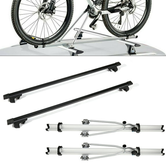 CCIYU Roof Rack Crossbar Fit for Jeep Grand for Cherokee 1999-2004, for Jeep Patriot 2007-2011 2pcs Aluminum Car Top Crossbars w/ 2pcs Roof Bike Rack Luggage Carrier