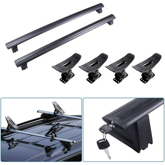 CCIYU Roof Rack Crossbar Fit for Jeep Grand for Cherokee 2011-2019 (Not for SRT/Altitude models) 2pcs Aluminum Car Top Crossbars w/ 4pcs Saddle Kayak Rack