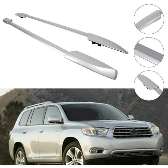 CCIYU Roof Rack Side Rails Fit for Toyota Highlander 2008-2013 2pcs Aluminum Car Top Luggage Carrier Rails