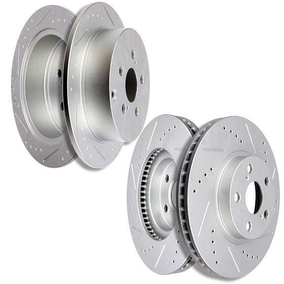 CCIYU Rotors Drilled Slotted Brake Rotor Disc fit for 2003-2006 for Pontiac Vibe,2005-2010 for Scion tC,2000-2005 for Toyota Celica,2005-2006 for Toyota Corolla,2003-2008 for Toyota Matrix