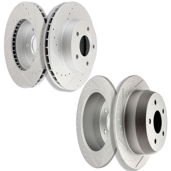 CCIYU Rotors Drilled Slotted Brake Rotor Disc fit for 2010-2011 for Cadillac SRX, 2010-2015 for Chevrolet Camaro, 1999-2004 for Jeep Grand Cherokee