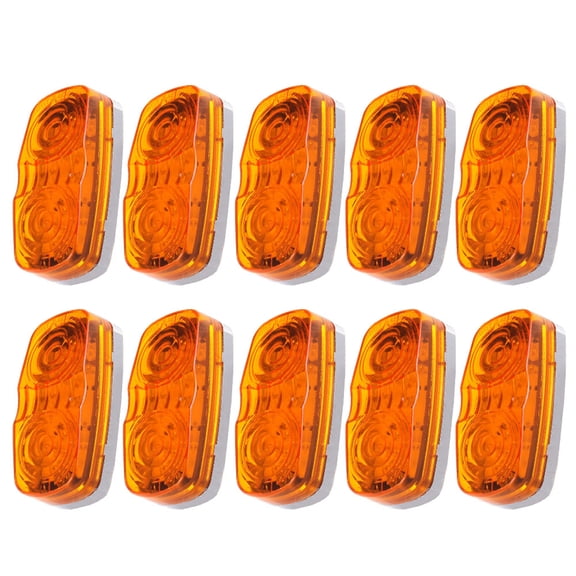 CCIYU Set of 10Pcs Double Bulls Eye Side Marker Surface Mount Turn Signal RV Trailer Lights 12V Amber