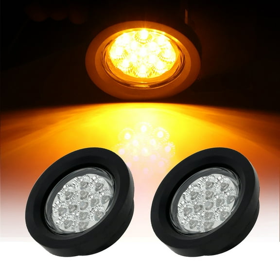 CCIYU Side Marker Light Universal 2pcs Yellow 13LED Side Marker Clearance Light Bulbs Replacement fit for Truck Bus Boat SUV ATV Trailer Indicator Light Side Marker Assembly