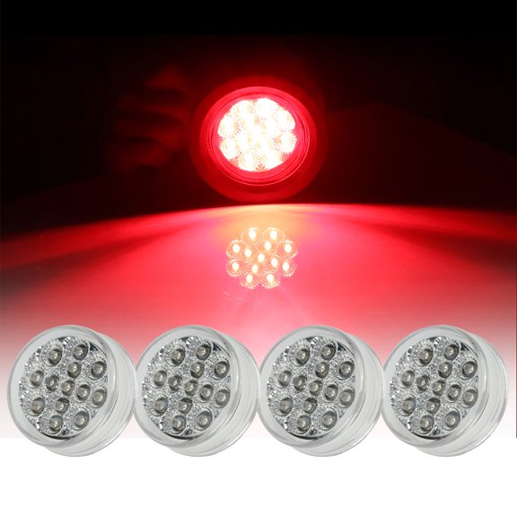 CCIYU Side Marker Light Universal 4pcs Red 13LED Side Marker Clearance Light Bulbs Replacement fit for Truck Bus Boat SUV ATV Trailer Indicator Light Side Marker Assembly