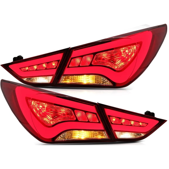 CCIYU Tail Light Assembly fit for 2011 2012 2013 2014 Hyundai Sonata, Driver + Passenger Side