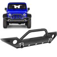 thumbnail image 1 of CCIYU Texture Black Front Bumper with D-ring & Winch Plate Compatible for 2007-2018 for Chevrolet Wrangler JK, 1 of 5