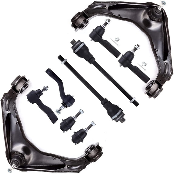 CCIYU Tie Rod Ends Inner and Outer Upper Control Arm Idler Arm and Pitman Arm Ball Joints fit 2001 02 03 04 05 06 07 08 09 10 for Chevrolet Silverado 2500 10pcs Suspension Kit
