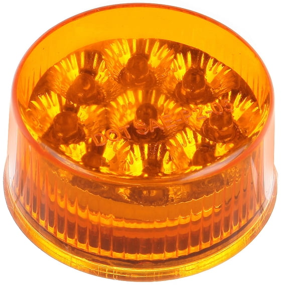 CCIYU Truck Side Marker Lamp Universal&nbsp;2Pcs Red 2Pcs Amber 2'' Round Sealed Waterproof 12V 9LED Side Marker Clearance Light Bulbs for Truck Bus Boat Trailer Indicator Light Side Marker Assembly