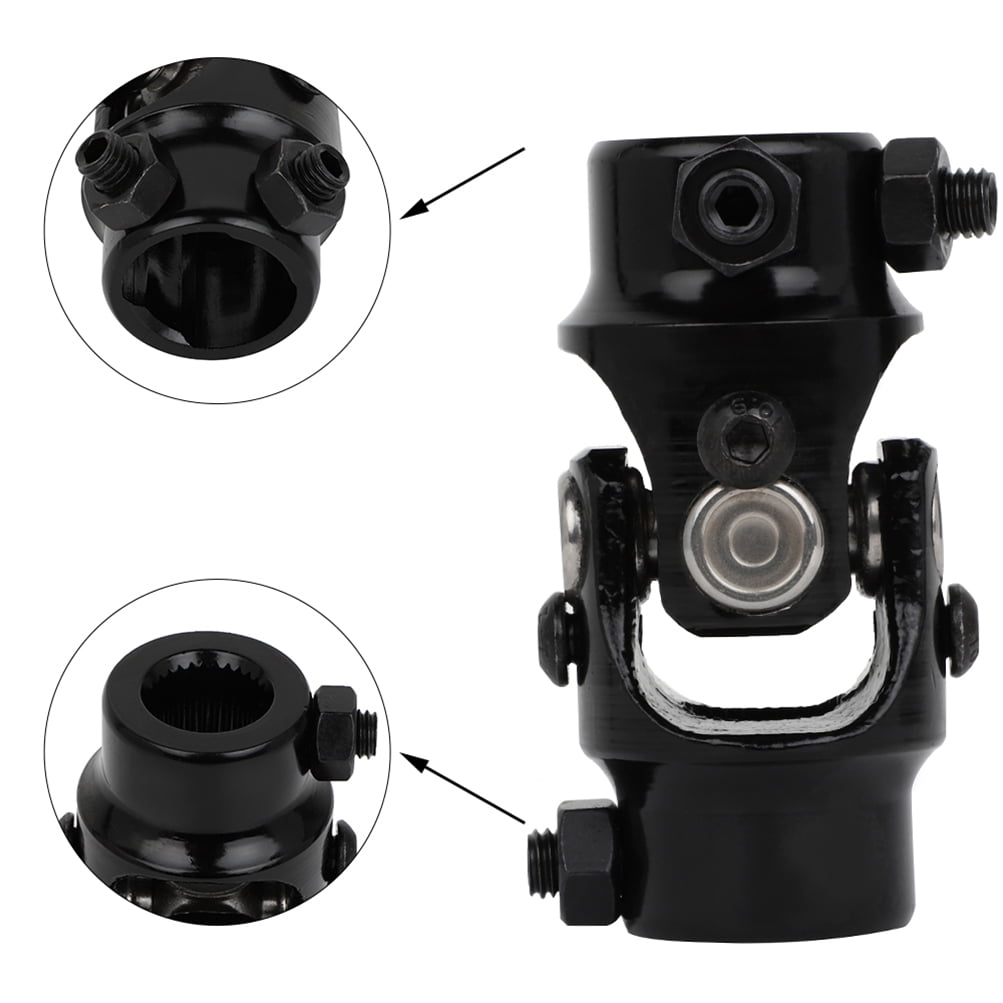 CCIYU Universal Steering U-Joints Shaft 35 Degree 1" DD X 3/4-30 Spline Black
