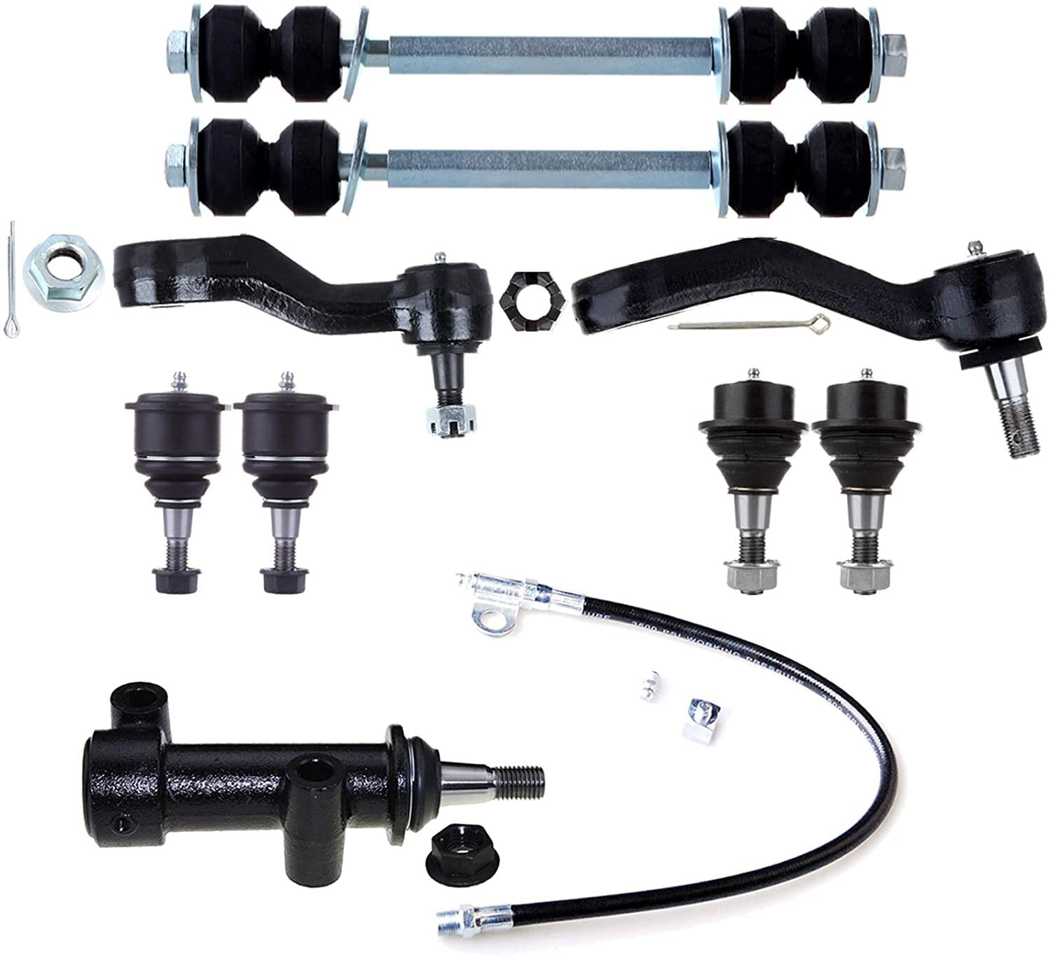 PartsW 3-Piece Idler Arm Bracket & Pitman Arm Kit With 4 Grooves For Cadillac Escalade, Chevy, GMC