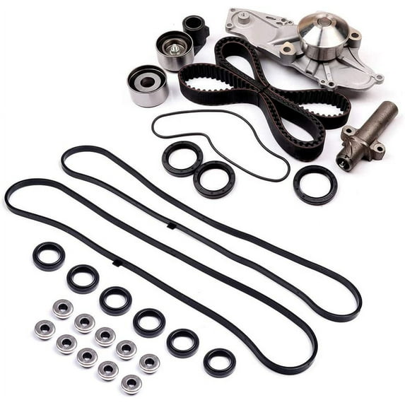CCIYU Valve Cover Gasket Kit Timing Belt Water Pump with Gasket Tensioner Bearing Fits 1999-2004 for Honda Odyssey Pilot 3.5L 24V