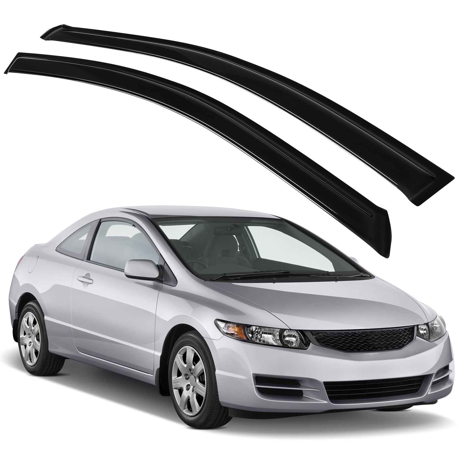 CCIYU Window Visors Side Window Deflector Window Deflector Sun Rain Guard 2Pcs Set Replacement fit for 2006-2011 For Honda Civic