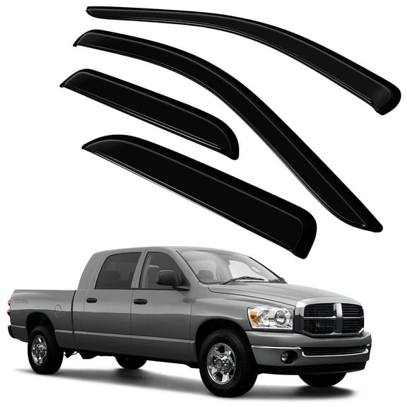 CCIYU Window Visors Side Window Deflector Window Deflector Sun Rain Guard 4Pcs Set Replacement fit for 2002-2008 For Dodge For Ram 1500