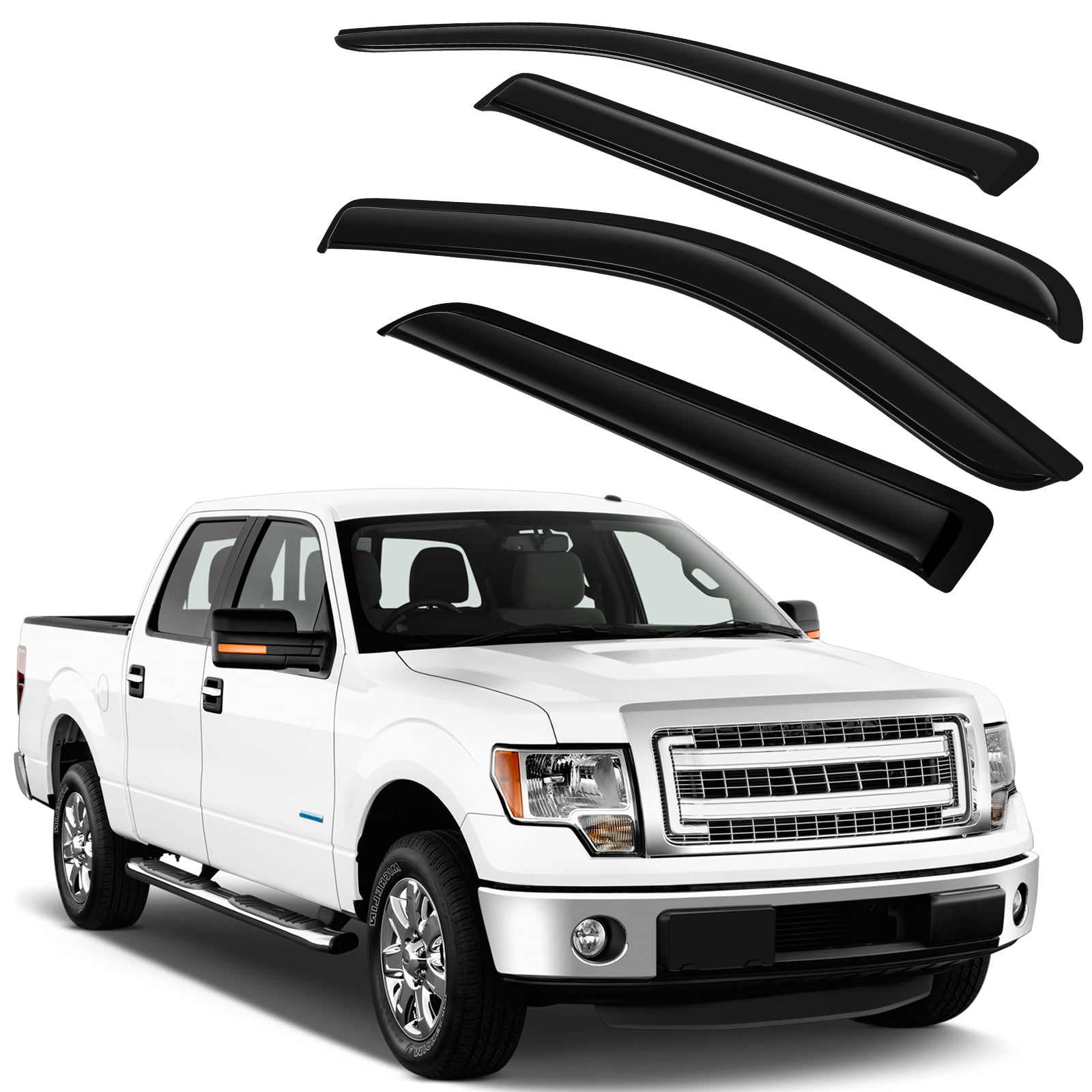 F150 Side Rear Window Deflector CCIYU Window Visors Side Window Deflector Window Deflector Sun Rain ...
