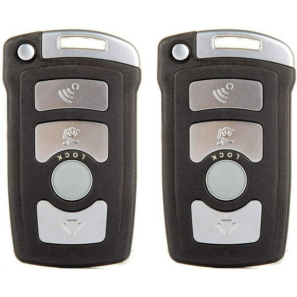 CCIYU X 2 Flip Key Fob with Key Blade 4 buttons Replacement for 03 04 05 06 07 08 for BMW 745i 745Li 750i 750Li 760i 760Li Series with FCC LX8766S