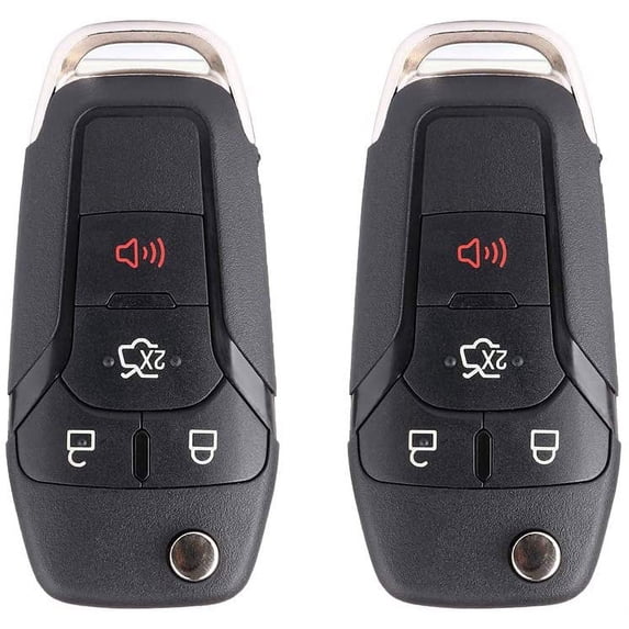 CCIYU X 2 Flip Key Fob with Key Blade 4 buttons Replacement for 13 14 15 16 for Ford for Fusion Series with FCC N5F-A08TAA