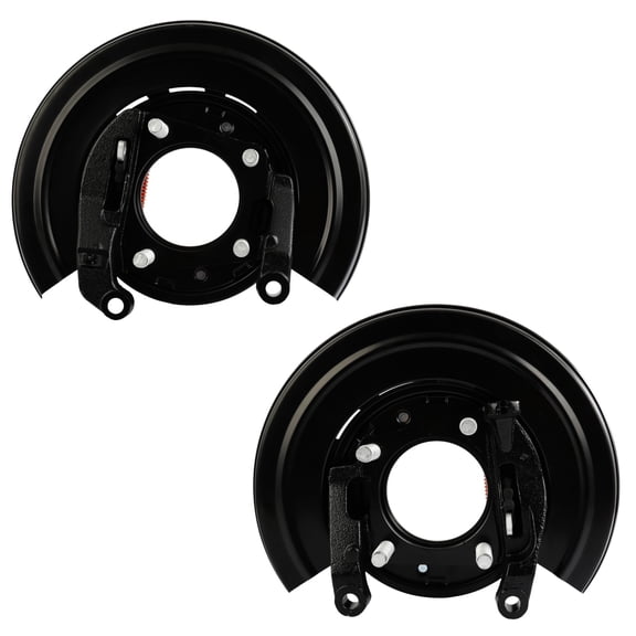 CCIYU YC3Z2209CA YC3Z2210CA Brake Dust Shields Rear Fit For Ford For Excursion 2000-2005,For F-250 Super Duty 1999-2004,For F-350 Super Duty 1999-2004,For F-250 1999, Black Brake backing plates 2PCS