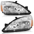 thumbnail image 1 of CCIYU headlights assembly For Honda Accord 2003-2007 With protective coating Chrome Housing Amber Corner(Reflector) Clear Lens, 1 of 5