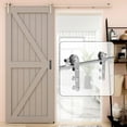 thumbnail image 1 of CCJH 10ft Stainless Sliding Barn Door Hardware Kit for 60" Single Door Round Head Sliver, 1 of 8