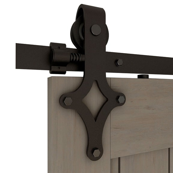 CCJH 11 FT Sliding Barn Door Hardware Track Kit & Barn Door Floor Guide Heavy Duty Sturdy Smoothly and Quietly Fit Max 66" Wide Door Single Door Hanging Rail