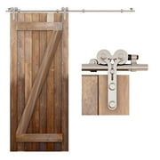 CCJH 6.6FT Sliding Barn Door Hardware Track Kit Smoothly&Quietly Y Style Black