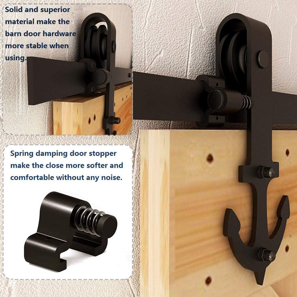Sliding Door Kit Track Rail Length 1 2 3 4 5 6 Ft Sliding Door Double - View #6