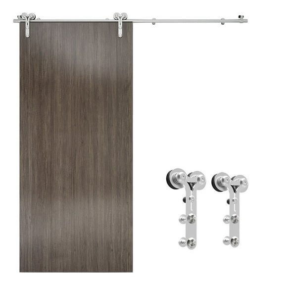 CCJH 6FT Stainless Steel Sliding Door Hardware Kit for 36" Wide Single Door Y Shaped Sliver