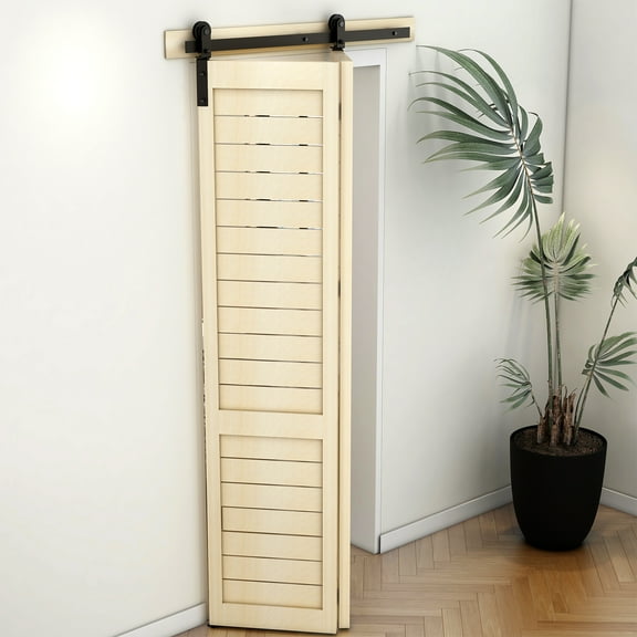 CCJH-F00SLS Bi-Folding 2 Doors Heavy Duty Carbon Steel Barn Door Hardware Kit