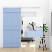 CCJH Stainless Steel 0-20FT Sliding Barn Door Hardware Kit for Single Door T-Shaped Silver