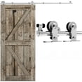 thumbnail image 1 of CCJH Stainless Steel 6.6FT Sliding Barn Door Hardware Kit Fit 39.6” Width Single Door T-Shaped Silver, 1 of 20