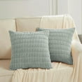 CCJR 2 Packs Grey Blue Decorative Throw Pillow Covers 18x18 Inch for