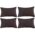 CCJR 4 Packs Boho Dark Brown Decorative Throw Pillow Covers 12x20 Inch