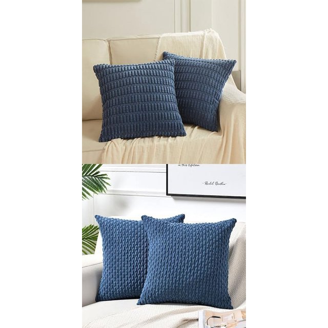 CCJR 4 Packs Dusty Blue Decorative Throw Pillow Covers 18x18 Inch for