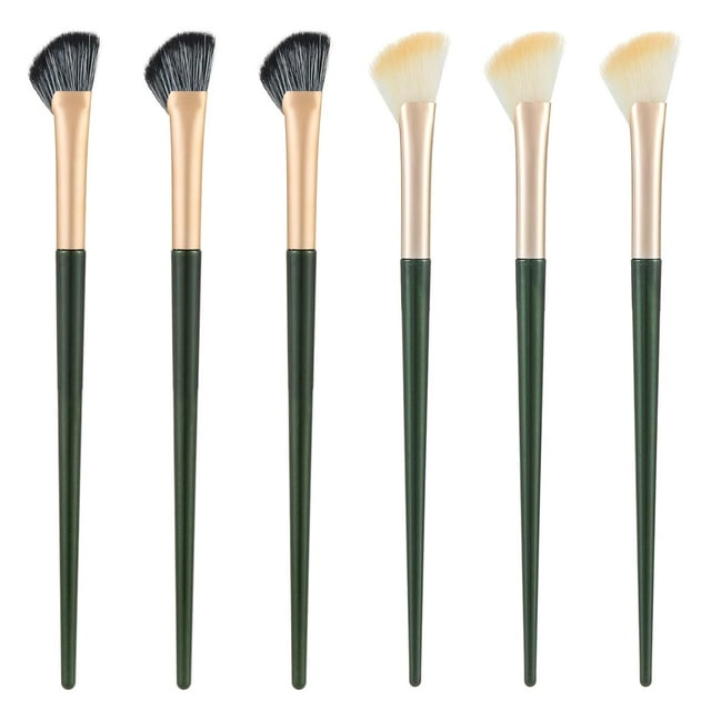 CCJR 6PCS Nose Contour Brush, Half FanShape Nose Shadow Brush Natural