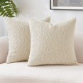 CCJR Set of 2 Decorative Throw Pillow Covers 18 x 18 Inch Beige
