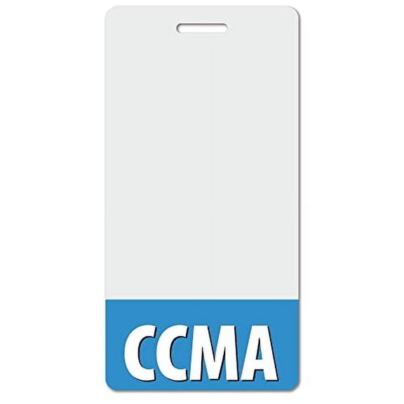 CCMA Heavy Duty Vertical Blue (100 pack) - Spill & Tear Proof Cards - 2 Sided USA Printed Quick Role Identifier ID Tag Backer by BadgeZoo