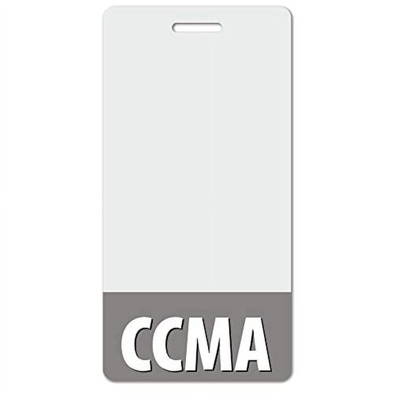 CCMA Heavy Duty Vertical Gray (100 pack) - Spill & Tear Proof Cards - 2 Sided USA Printed Quick Role Identifier ID Tag Backer by BadgeZoo