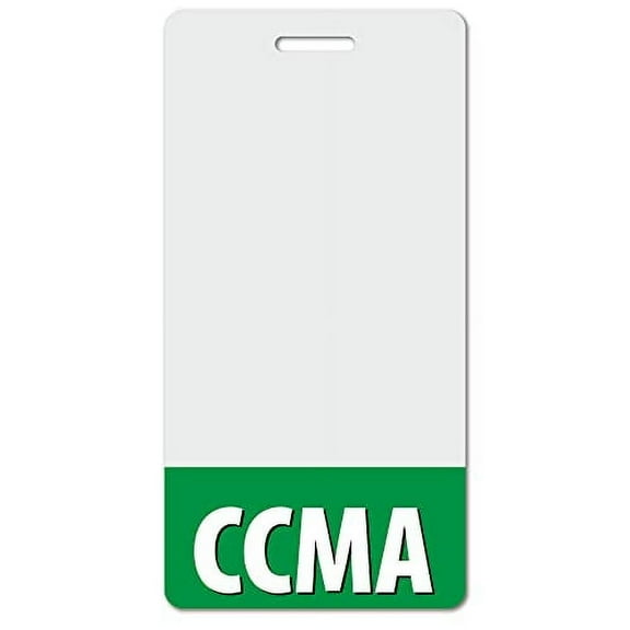 CCMA Heavy Duty Vertical Green (100 pack) - Spill & Tear Proof Cards - 2 Sided USA Printed Quick Role Identifier ID Tag Backer by BadgeZoo