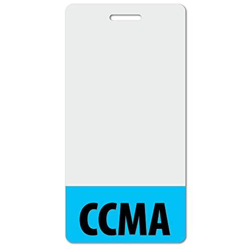 CCMA Heavy Duty Vertical Light Blue (100 pack) - Spill & Tear Proof Cards - 2 Sided USA Printed Quick Role Identifier ID Tag Backer by BadgeZoo