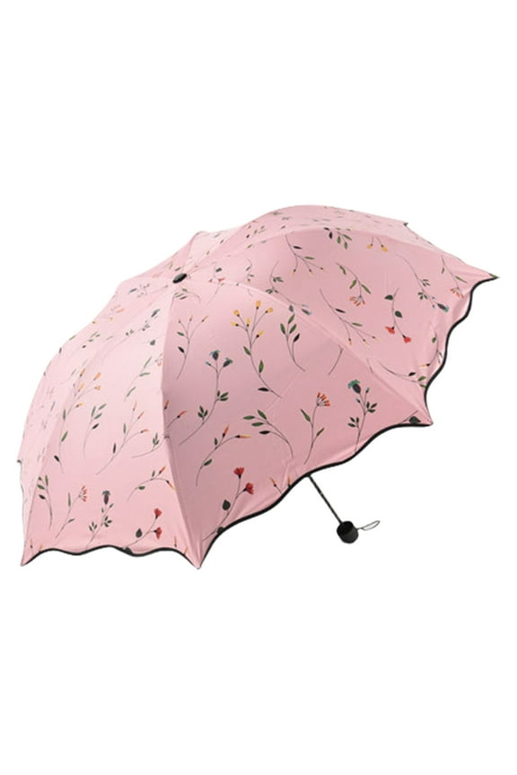 Cute Flower Umbrella | Windproof Compact Travel Folding Umbrella with Open Close, Lightweight for Kids Women Men | Small Gift with Bag, Safe for Handbag Luggage Backpack Car