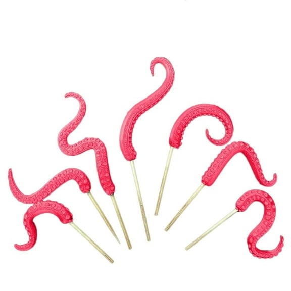 CCMAOLU Octopus Tentacle Plant Stakes, 7pcs Glow in The Dark Funny Animal Figurines, Cute Garden Decor Accessories for Indoor Outdoor Plants, Small Resin Sea Monster Dots Gift