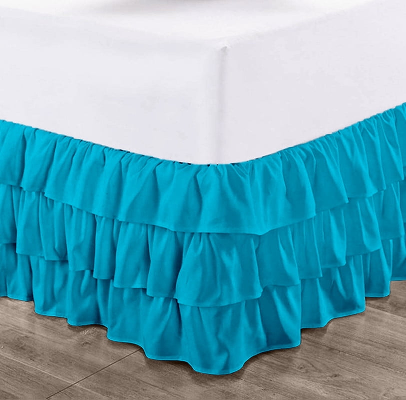 CCNY 10" Inch Drop Multi Ruffled Bed Skirt Olympic Queen Size 100% ...