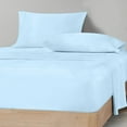 thumbnail image 1 of CCNY 100% Microfiber Bed Sheets, Luxurious Soft 4Pc Sheet Set - 1 Fitted Sheet, 1 Flat Sheet & 2 Pillowcases 21 Inch Deep Pocket (RV King-Light Blue Solid), 1 of 5